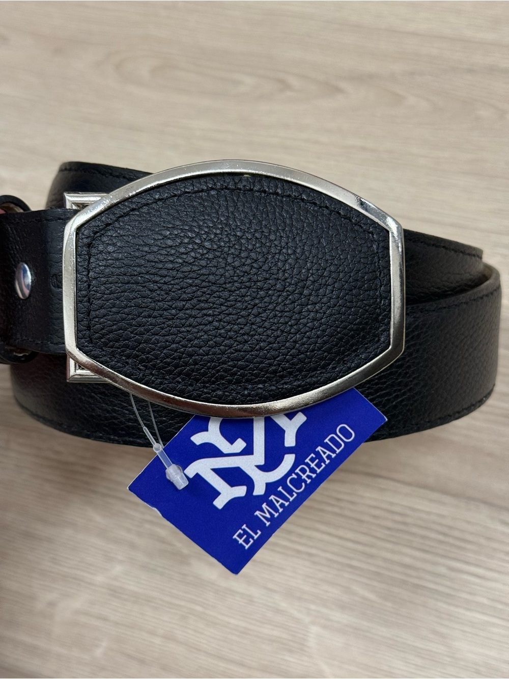 NWT El Malcreado Black Leather Western Belt 100% Genuine Cow Leather Size 36